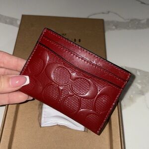 Coach signature leather essential card case